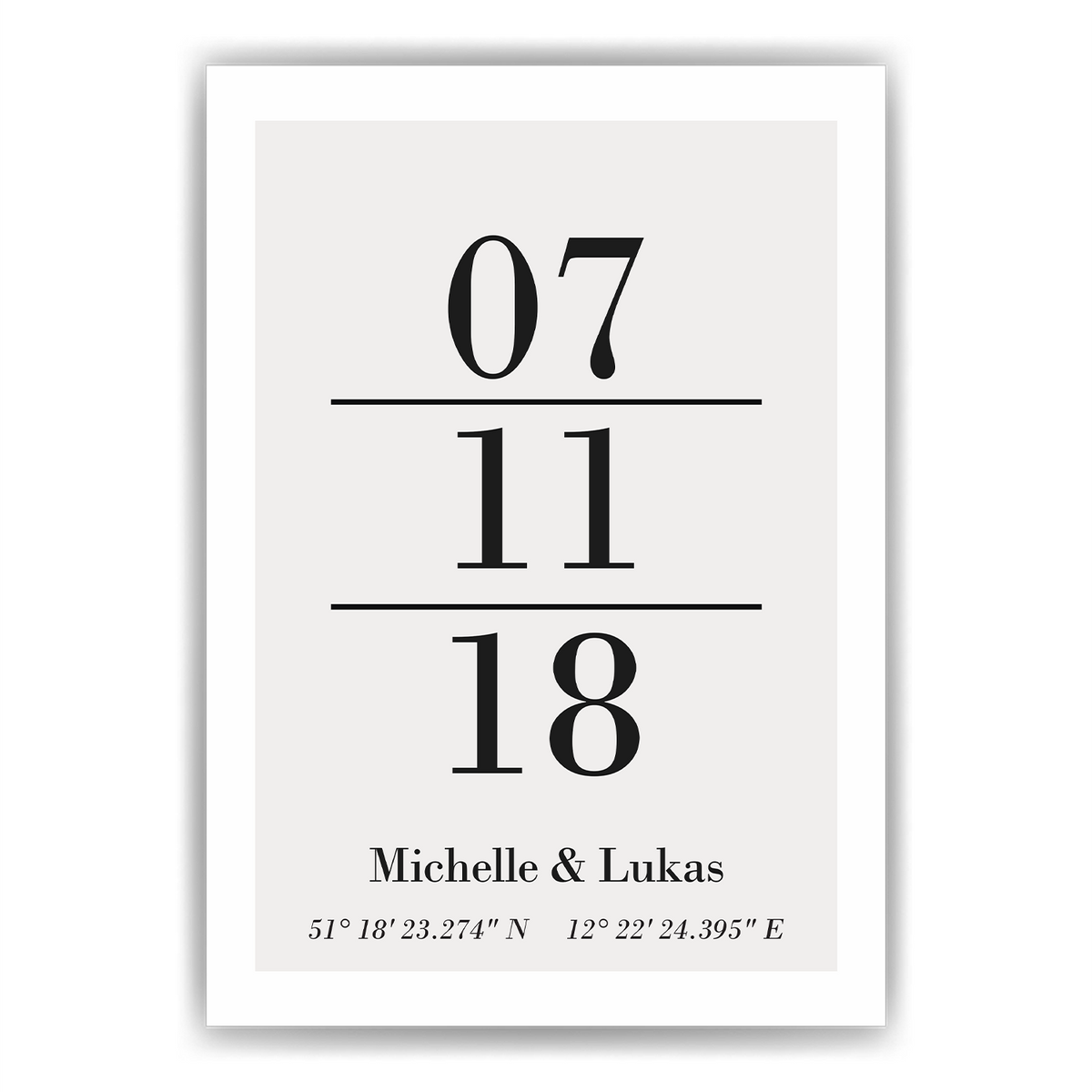 Partner Poster Personalisiert Koordinaten Datum Namen Jahrestag Geschenk zur Hochzeit