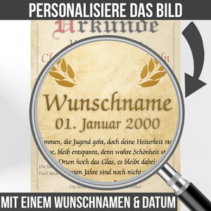 96. Geburtstag Urkunde personalisiert ALTE SCHACHTEL Geschenk Frau Geburtstagskarte Deko Bild