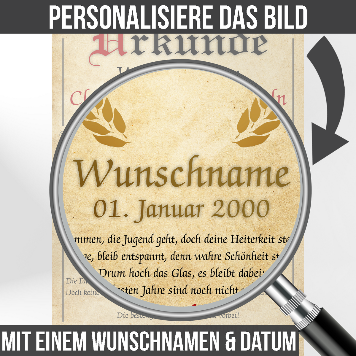 56. Geburtstag Urkunde personalisiert ALTE SCHACHTEL Geschenk Frau Geburtstagskarte Deko Bild