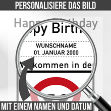 Laden Sie das Bild in den Galerie-Viewer, 84. Geburtstag Geschenk personalisiert Verkehrszeichen Deko Geburtstagsgeschenk Happy Birthday Geburtstagskarte
