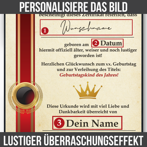 96. Geburtstag Geschenk personalisierte Urkunde | Jahrgang 1928 Geschenkidee