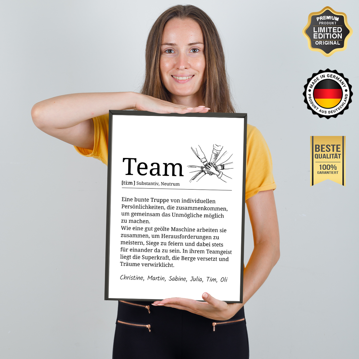 Team Definition personalisiertes Poster Mitarbeiter Geschenk Kollegen