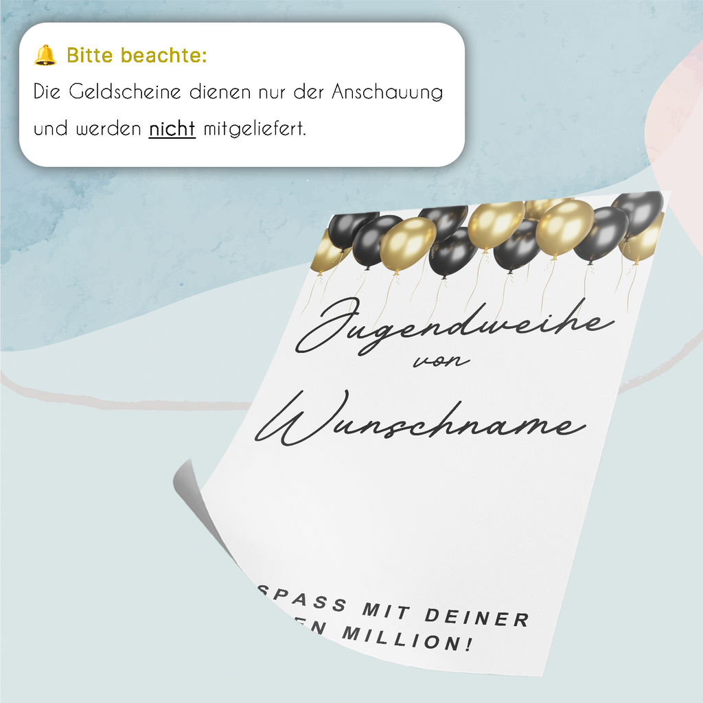 Personalisiertes Geldgeschenk zur Jugendweihe Geschenkidee Jugendweihe