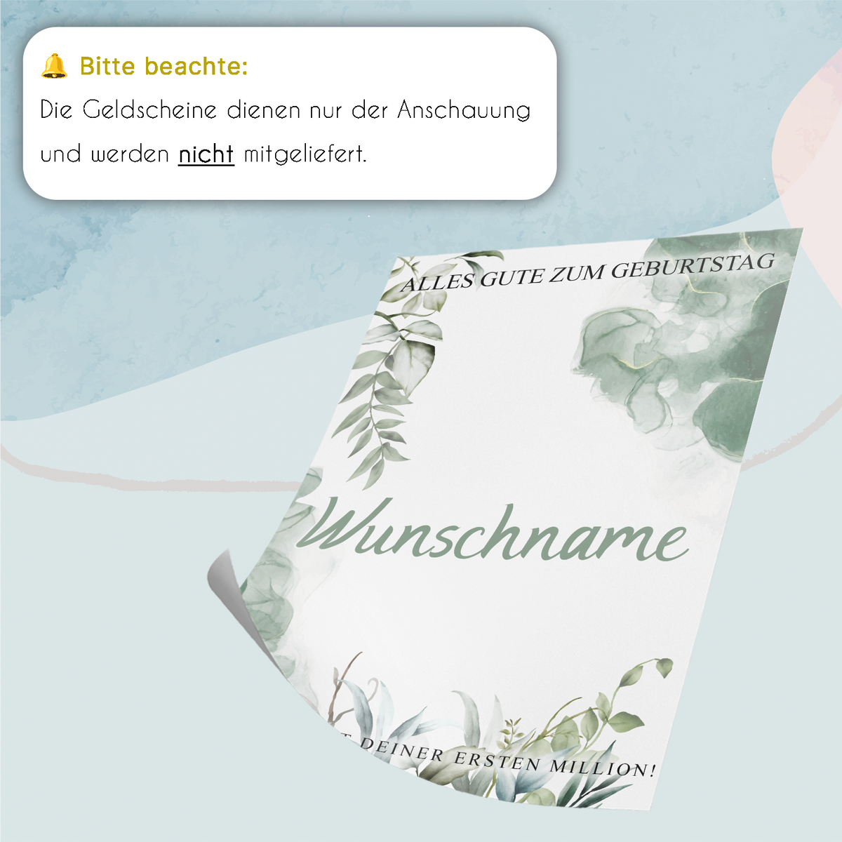 Personalisiertes Geldgeschenk zum 70. Geburtstag Männer Frauen Geburtstagsgeschenk Geld Geschenk personalisierbar