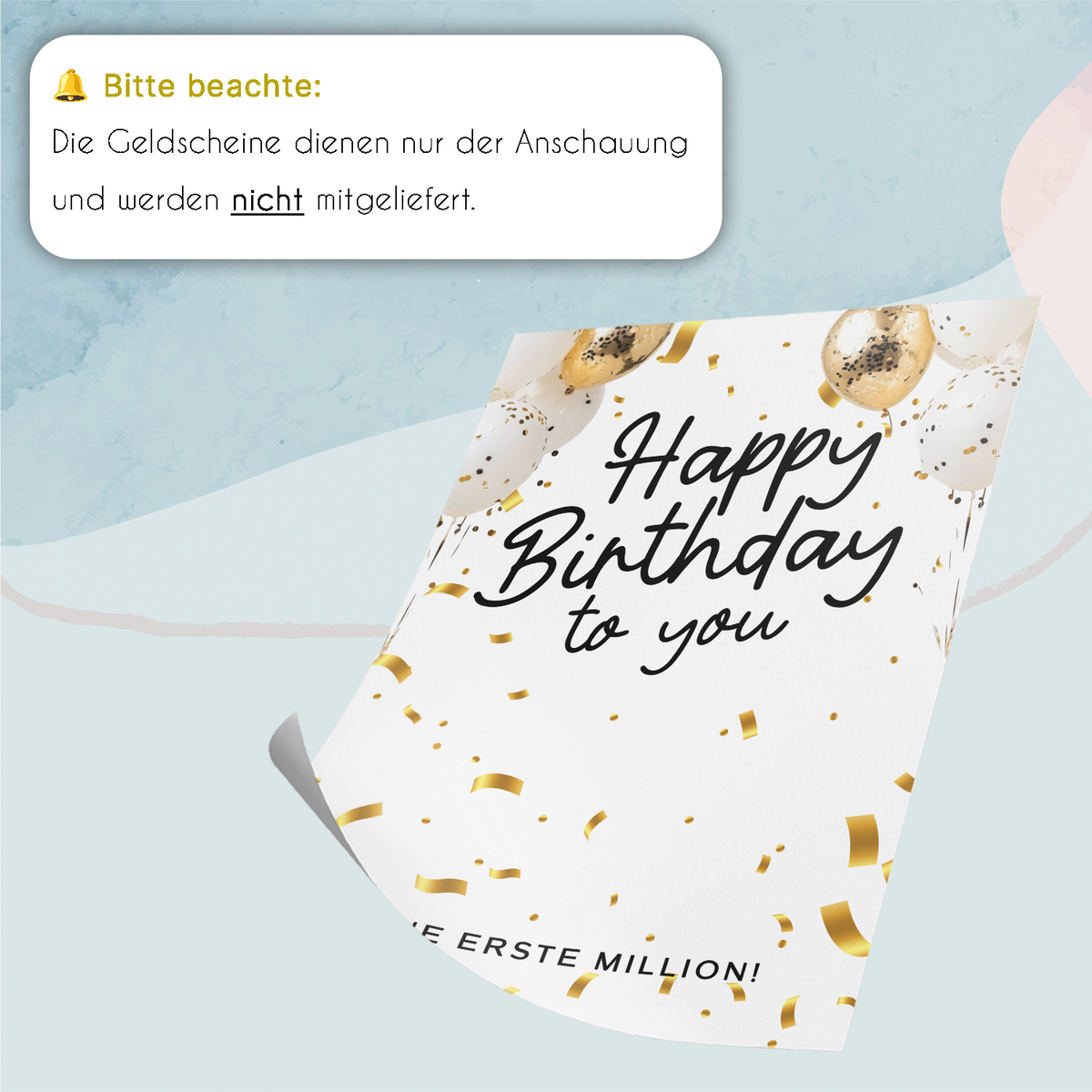 Geldgeschenk Geburtstag Happy Birthday - Deine erste Million - Lustiges Geburtstagsgeschenk Mann Frau Witzige Geschenkidee Geld kreativ verschenken