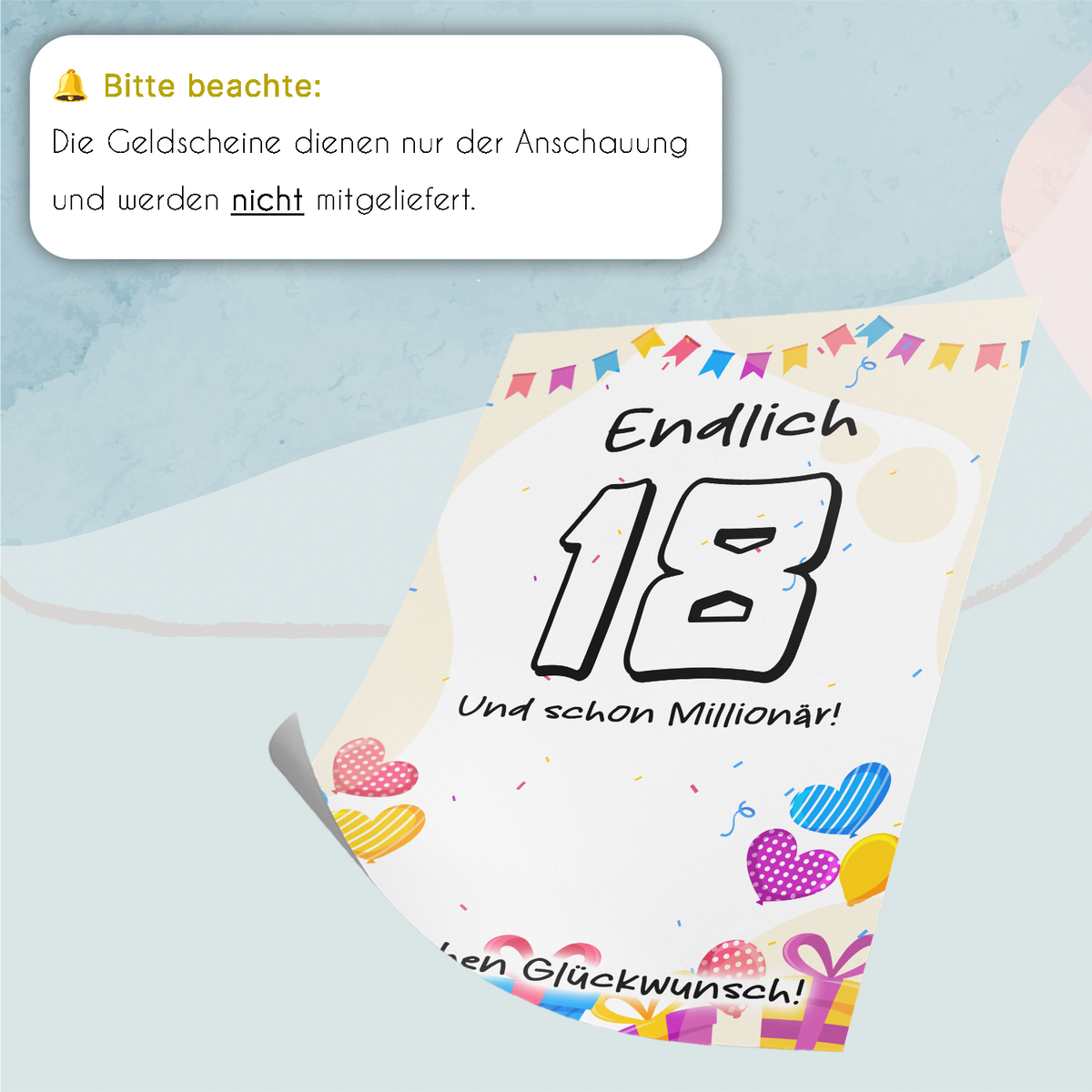 Geldgeschenk 18. Geburtstag Jungen Mädchen Lustige Geschenkidee 18 Jahre - Deine erste Million