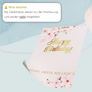 Geldgeschenk Geburtstag Frau | erste Million | Lustiges Geburtstagsgeschenk Freundin Witzige Geschenkidee Damen Geld verschenken