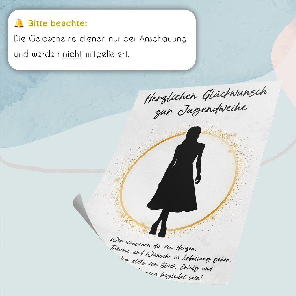 Geldgeschenk zur Jugendweihe Geschenkidee Mädchen Jugendweihe Spruch Geldgeschenk Jugendweihe Karte Deko