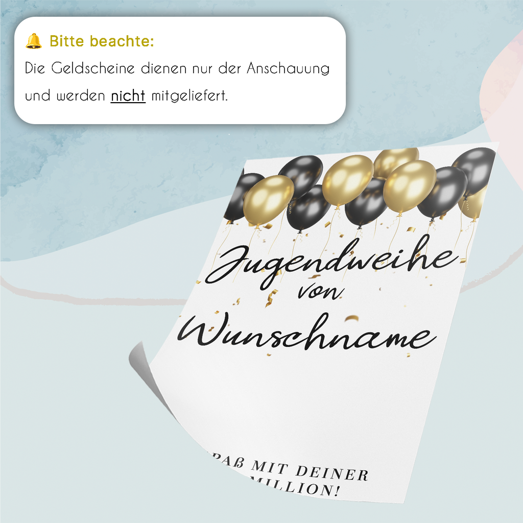 Personalisiertes Geldgeschenk zur Jugendweihe Geschenkidee