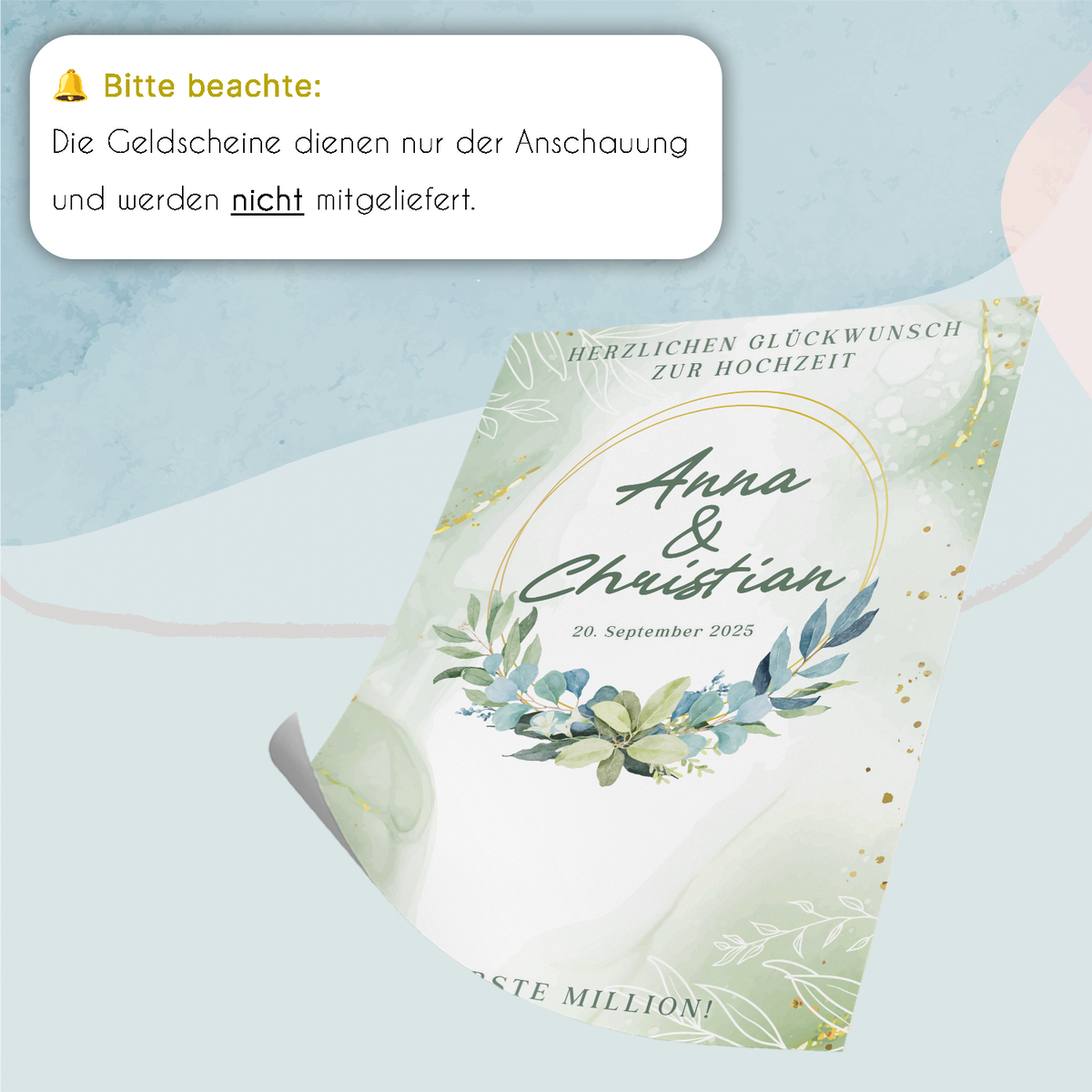 Hochzeitsgeschenk Personalisiert Geldgeschenk Brautpaar Hochzeit Geld verschenken