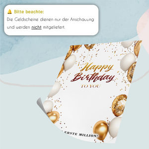 Geldgeschenk Geburtstag Happy Birthday Lustiges Geburtstagsgeschenk - Deine erste Million