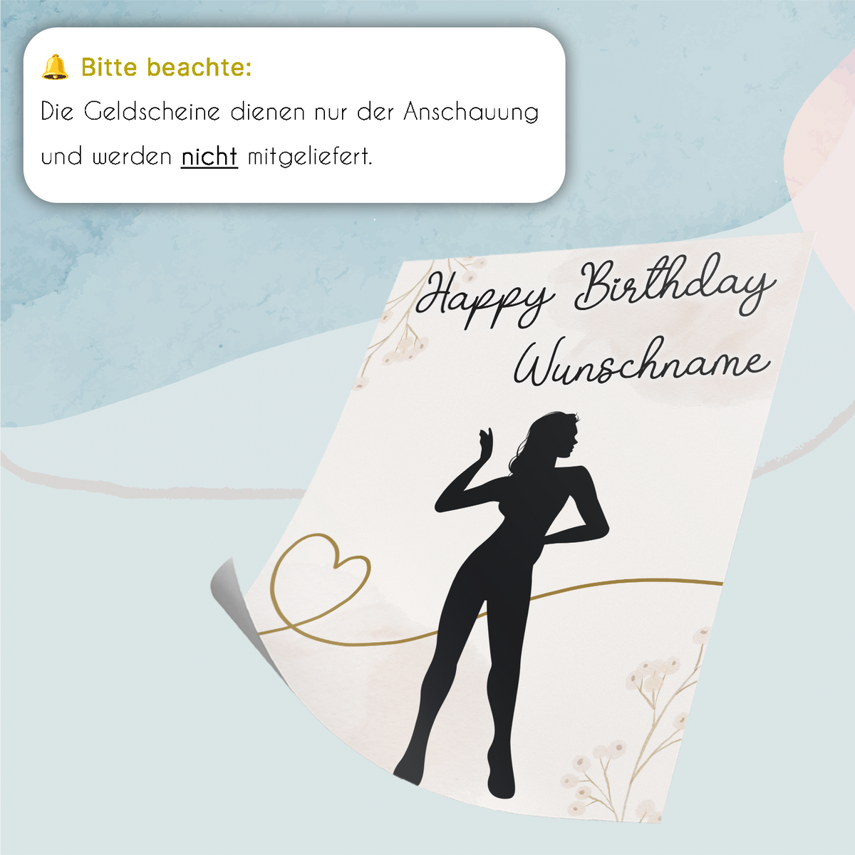 Geldgeschenk zum 20. Geburtstag Personalisiert Frauen Geburtstagsgeschenk Freundin Geld Geschenkidee