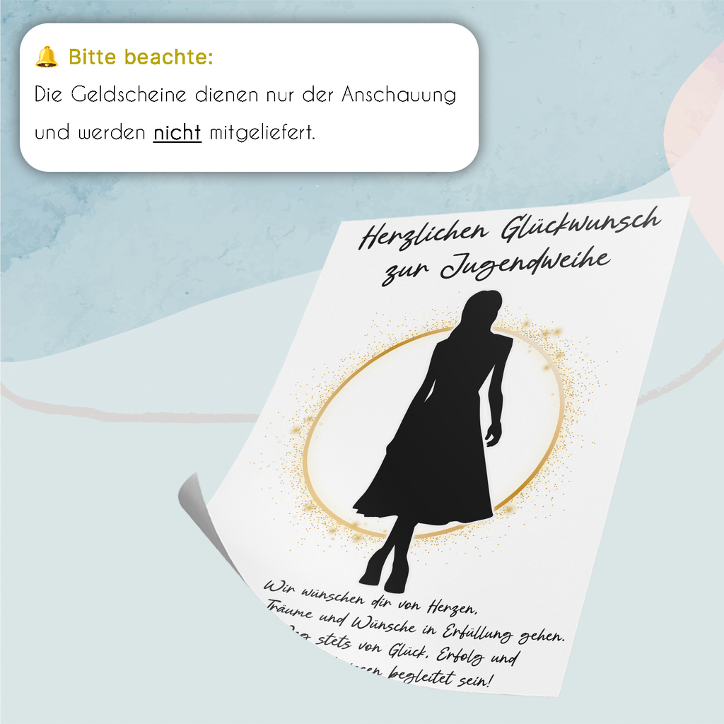 Geldgeschenk Jugendweihe Mädchen Geschenk zur Jugendweihe Deko Karte