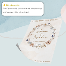 Laden Sie das Bild in den Galerie-Viewer, Hochzeitsgeschenk Personalisierbar Geldgeschenk Brautpaar Geld verschenken Hochzeit Geschenk personalisiert

