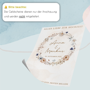 Hochzeitsgeschenk Personalisierbar Geldgeschenk Brautpaar Geld verschenken Hochzeit Geschenk personalisiert