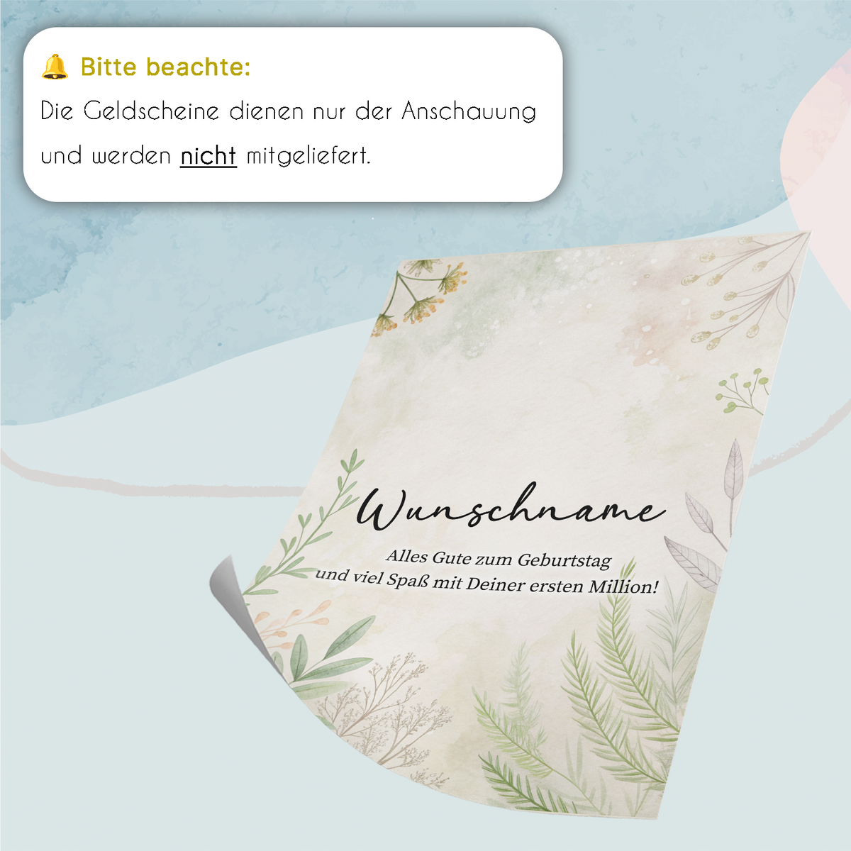 Personalisiertes Geldgeschenk zum 19. Geburtstag Männer Frauen Geburtstagsgeschenk Geld Geschenkidee personalisierbar