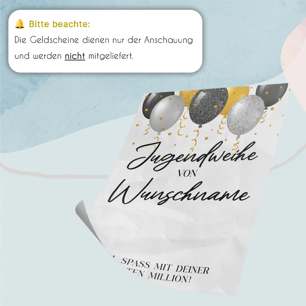 Personalisiertes Geldgeschenk zur Jugendweihe Geschenkidee Jugendweihe Karte