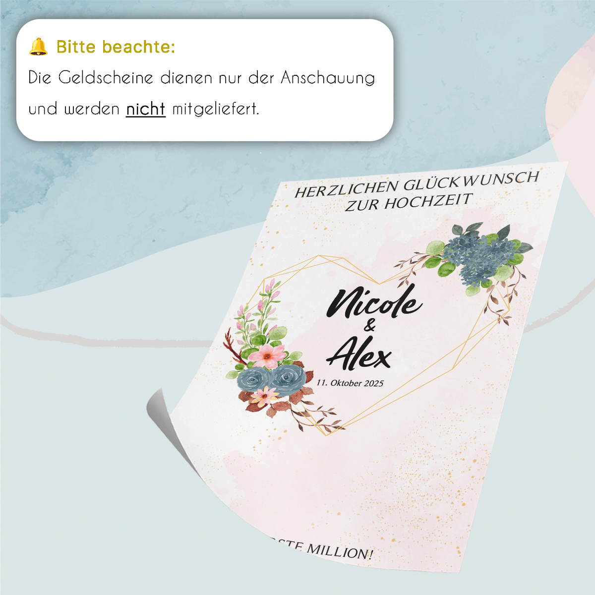 Hochzeitsgeschenk Personalisiert Geldgeschenk Brautpaar Hochzeit Geld