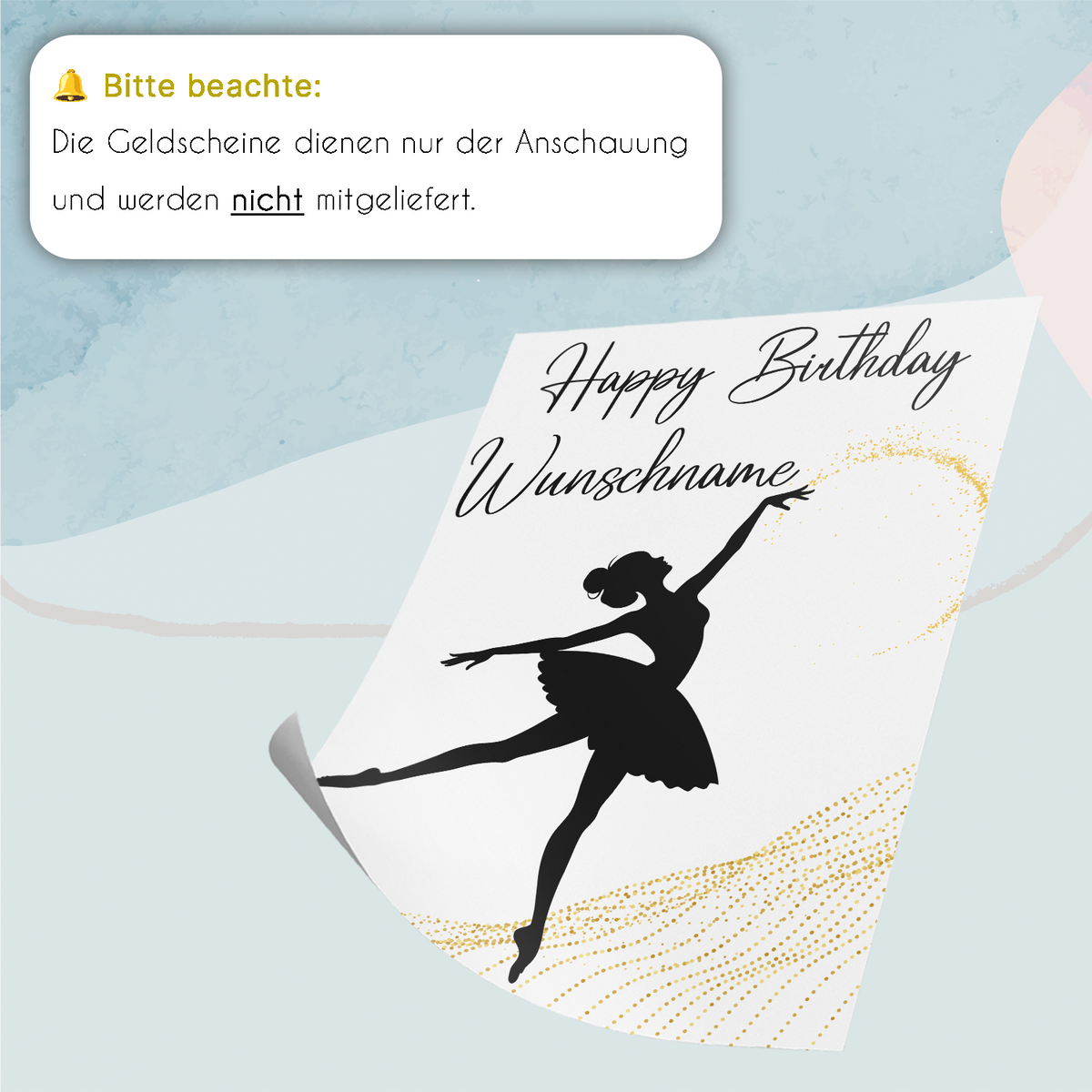 30. Geburtstag Geldgeschenk Personalisiert Frauen Freundin Geld Ballerina Geburtstagskarte Ballett