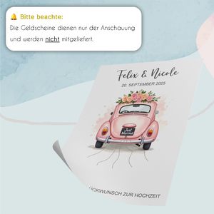 Hochzeitsgeschenk Personalisiert Geldgeschenk Hochzeitsauto Brautpaar Hochzeit personalisierbar
