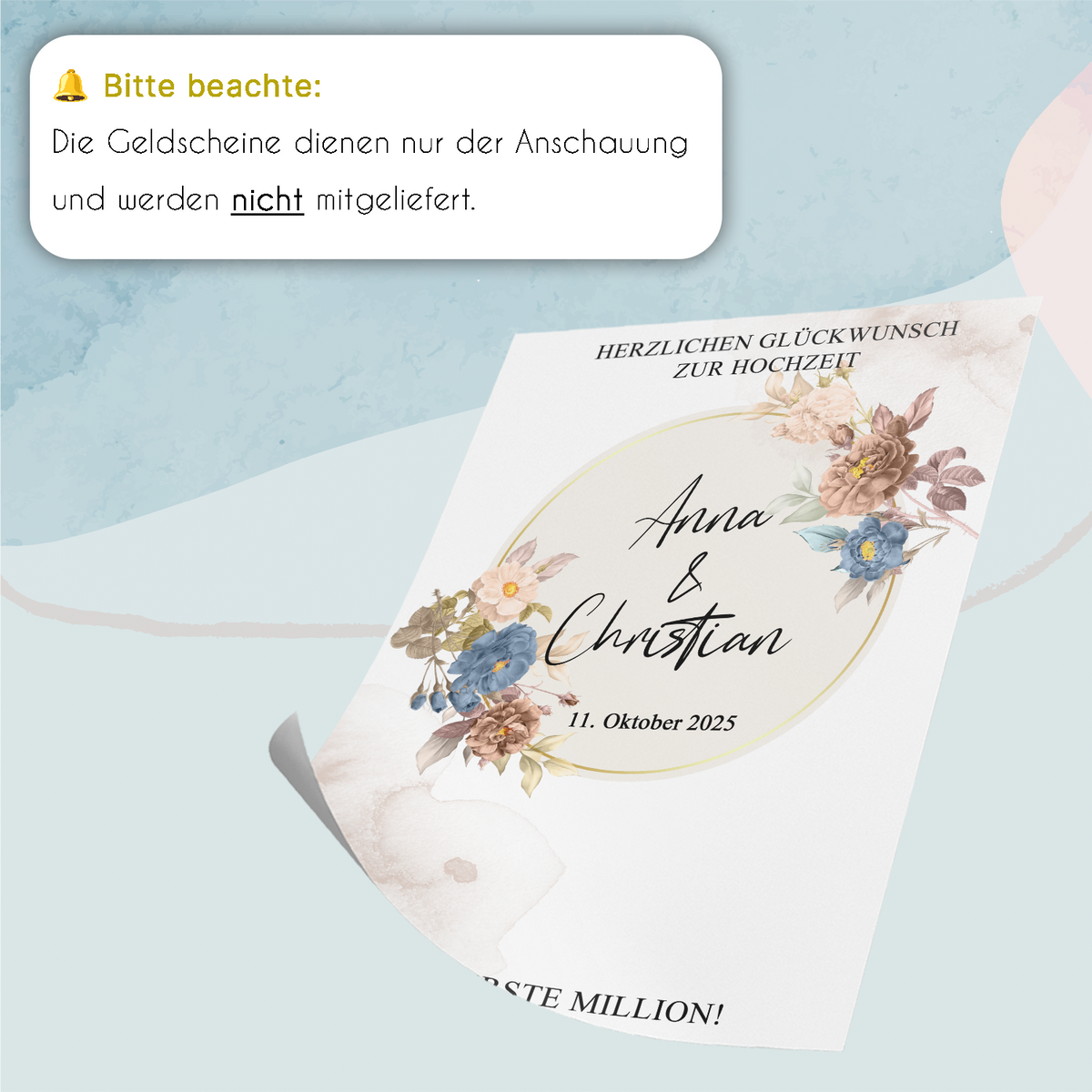 Personalisiertes Geldgeschenk Hochzeitsgeschenk Brautpaar Hochzeit Geld