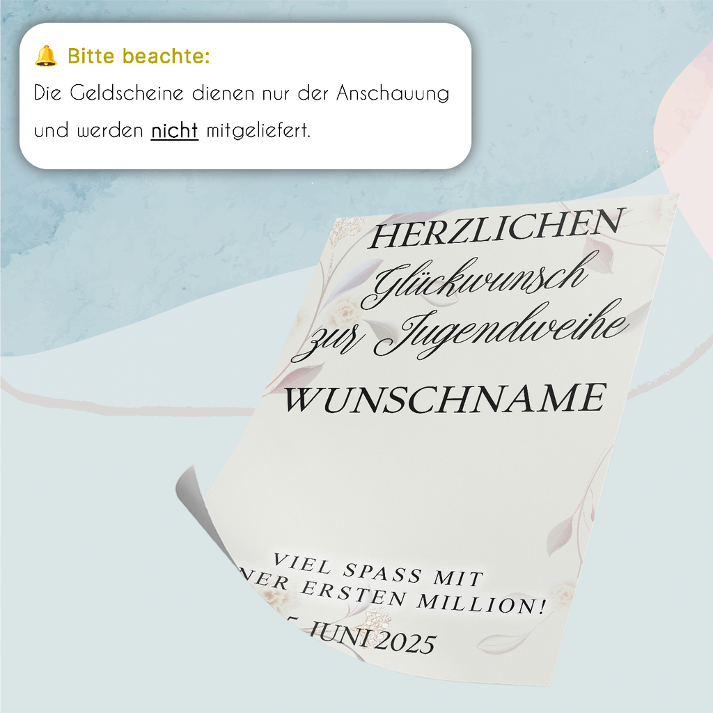 Jugendweihe Geldgeschenk Personalisiert Geschenkidee