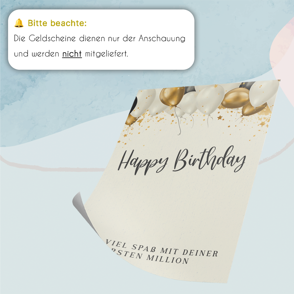 Geldgeschenk zum Geburtstag - Deine erste Million - Lustiges Geburtstagsgeschenk Mann Frau Witzige Geschenkidee Geld kreativ verschenken Happy Birthday