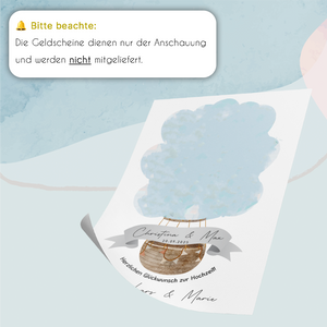 Personalisiertes Geldgeschenk zur Hochzeit Heißluftballon Hochzeitsgeschenk personalisierbar