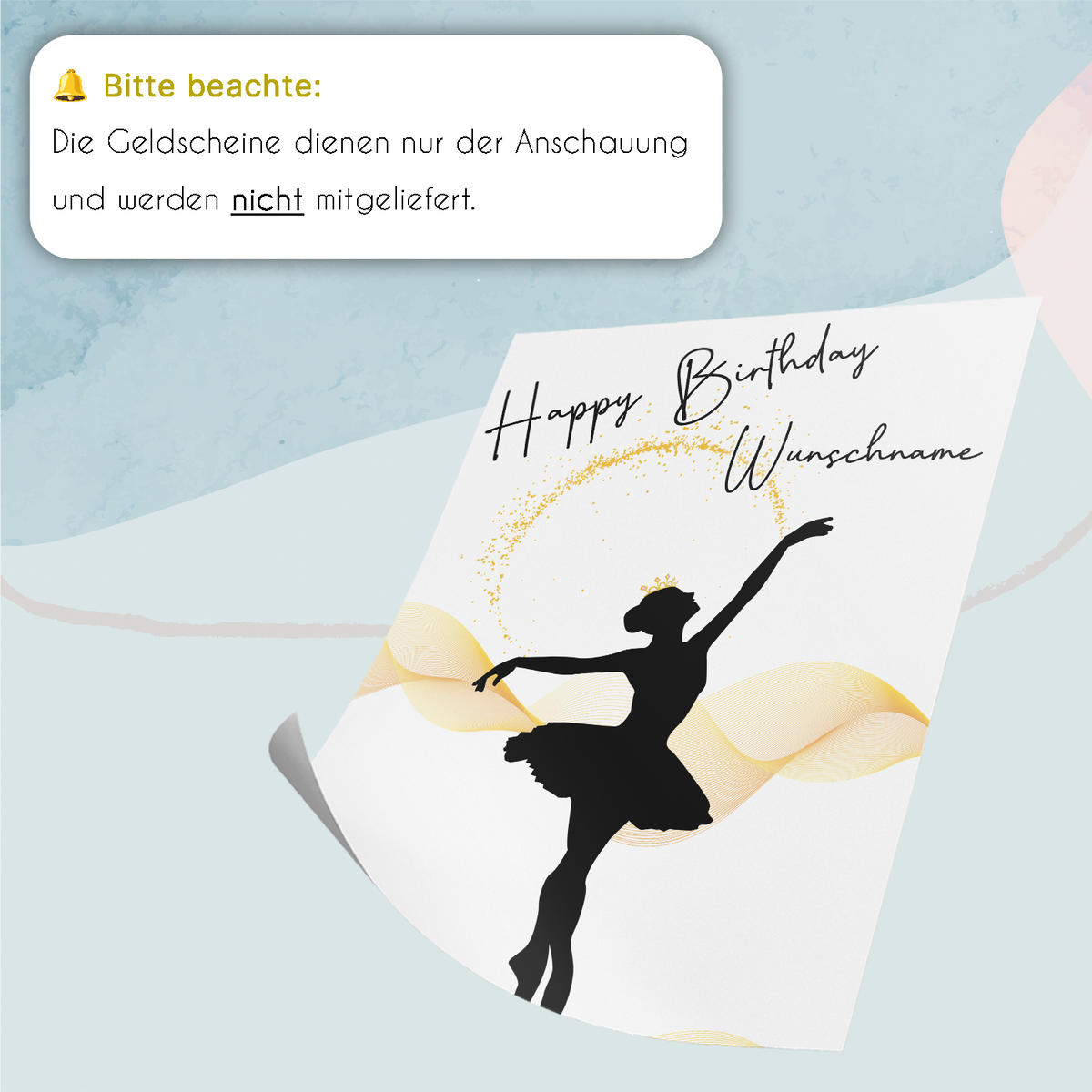 30. Geburtstag Geldgeschenk Personalisiert Frauen Freundin Geld Ballerina Geburtstagskarte Ballett