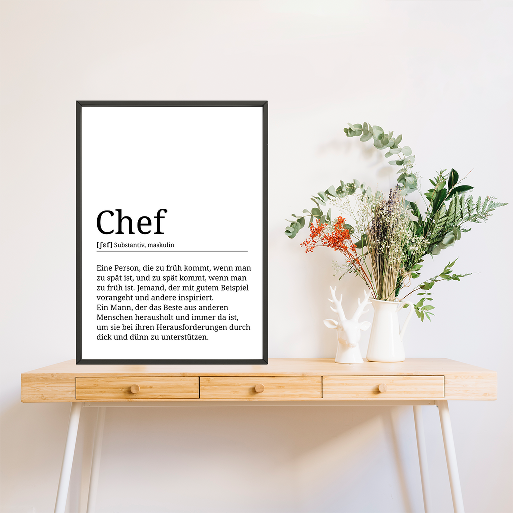 Chef Definition Poster Vorgesetzter Geschenk Kollegen
