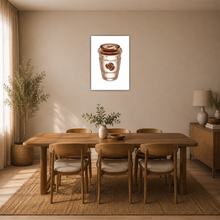 Laden Sie das Bild in den Galerie-Viewer, Coffee To Go Poster Vintage Kaffeebecher Wandbild Café Deko
