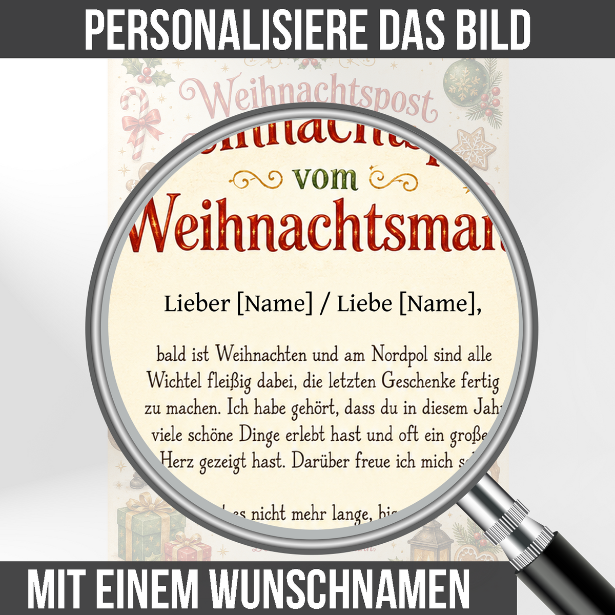 Weihnachtspost Personalisiertes Poster Weihnachtsmann Kinder Weihnachtsgeschenk