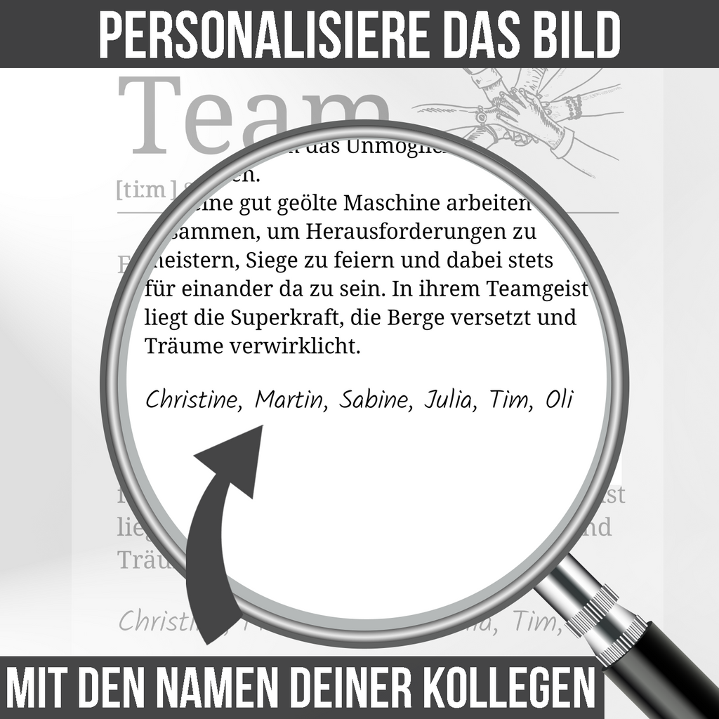 Team Definition personalisiertes Poster Mitarbeiter Geschenk Kollegen