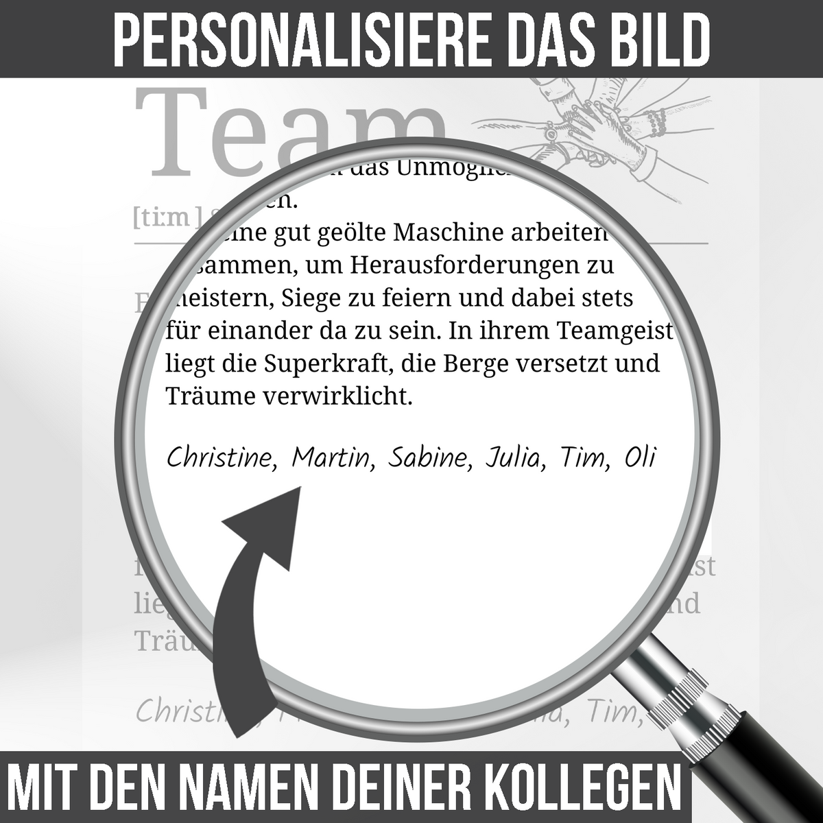 Team Definition personalisiertes Poster Mitarbeiter Geschenk Kollegen