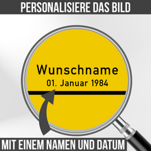 Laden Sie das Bild in den Galerie-Viewer, Rente Ortsschild Poster personalisiertes Geschenk zum Ruhestand Geschenkidee Rentner Pensionär
