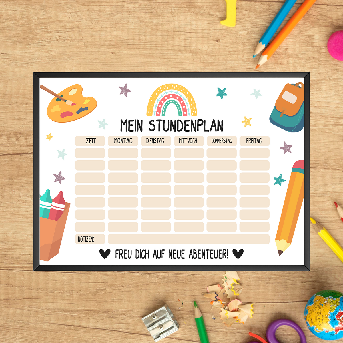 Stundenplan zur Einschulung Geschenk zum Schulanfang Schulkind Geschenkidee