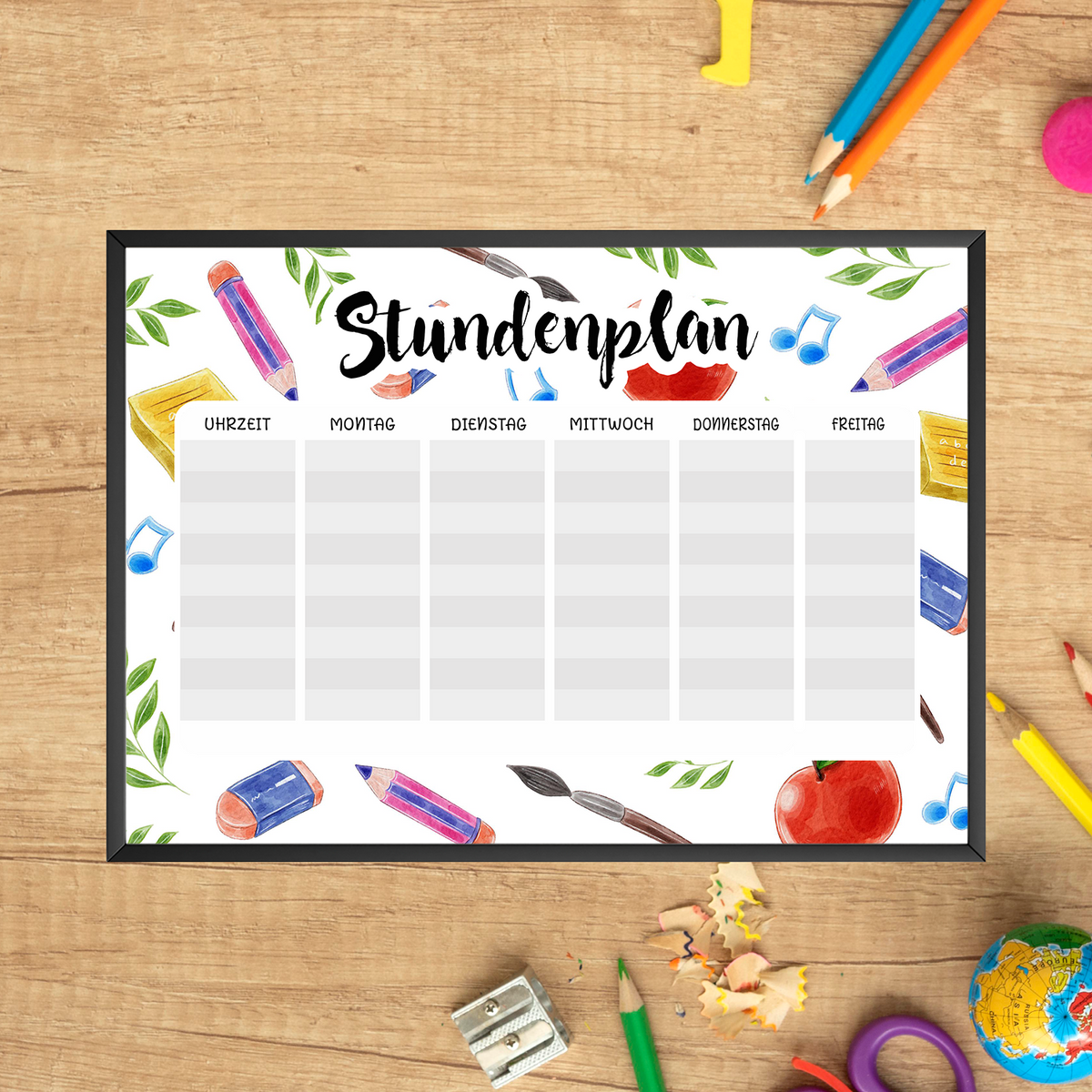 Grundschule Stundenplan Schulkind Einschulung Geschenk zum Schulanfang Schulkind
