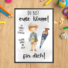 Laden Sie das Bild in den Galerie-Viewer, Einschulung Geldgeschenk Jungen Schulanfang Erstklässler Geschenkidee Schulkind
