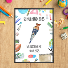 Laden Sie das Bild in den Galerie-Viewer, Personalisiertes Geldgeschenk zur Einschulung Geschenk Schulanfang Schultüte
