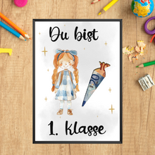 Laden Sie das Bild in den Galerie-Viewer, Mädchen Einschulung Geldgeschenk Zuckertüte Schulanfang Geschenk Schulstart
