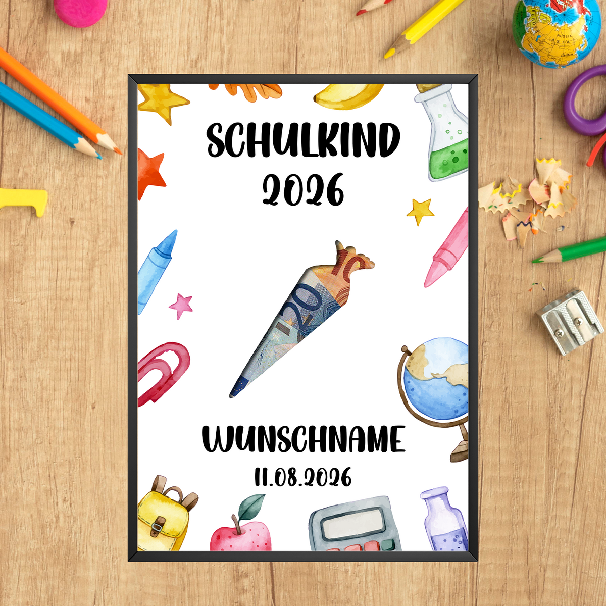 Personalisiertes Geldgeschenk zur Einschulung Geldgeschenk Schulanfang Schultüte