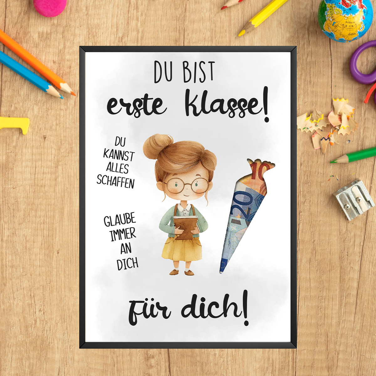 Einschulung Geldgeschenk Mädchen Schulanfang Erstklässler Geschenkidee Schulkind