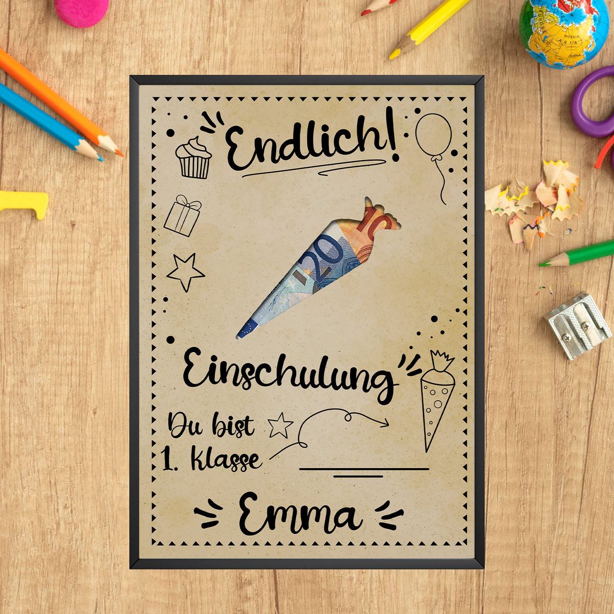 Einschulung Geldgeschenk personalisiert  Schulanfang Geschenk zum Schulstart