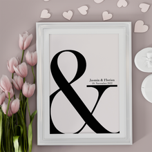 Laden Sie das Bild in den Galerie-Viewer, Personalisiertes Poster für Paare Namen Datum Jahrestag Valentinstag Geschenk zur Hochzeit
