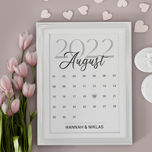 Personalisiertes Poster für Paare Verlobte Kalender Jahrestag Hochzeit Geschenk