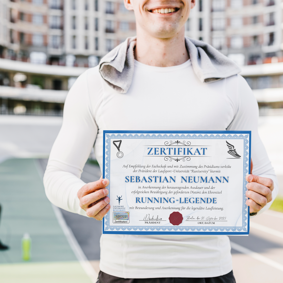 Personalisierte Läufer Urkunde Lustiges Geschenk für Marathonläufer, Jogger Sportler Marathon Zertifikat Witzig Joggen Running