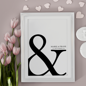 Personalisiertes Poster für Paare Namen Datum Jahrestag Hochzeit Geschenk Valentinstag