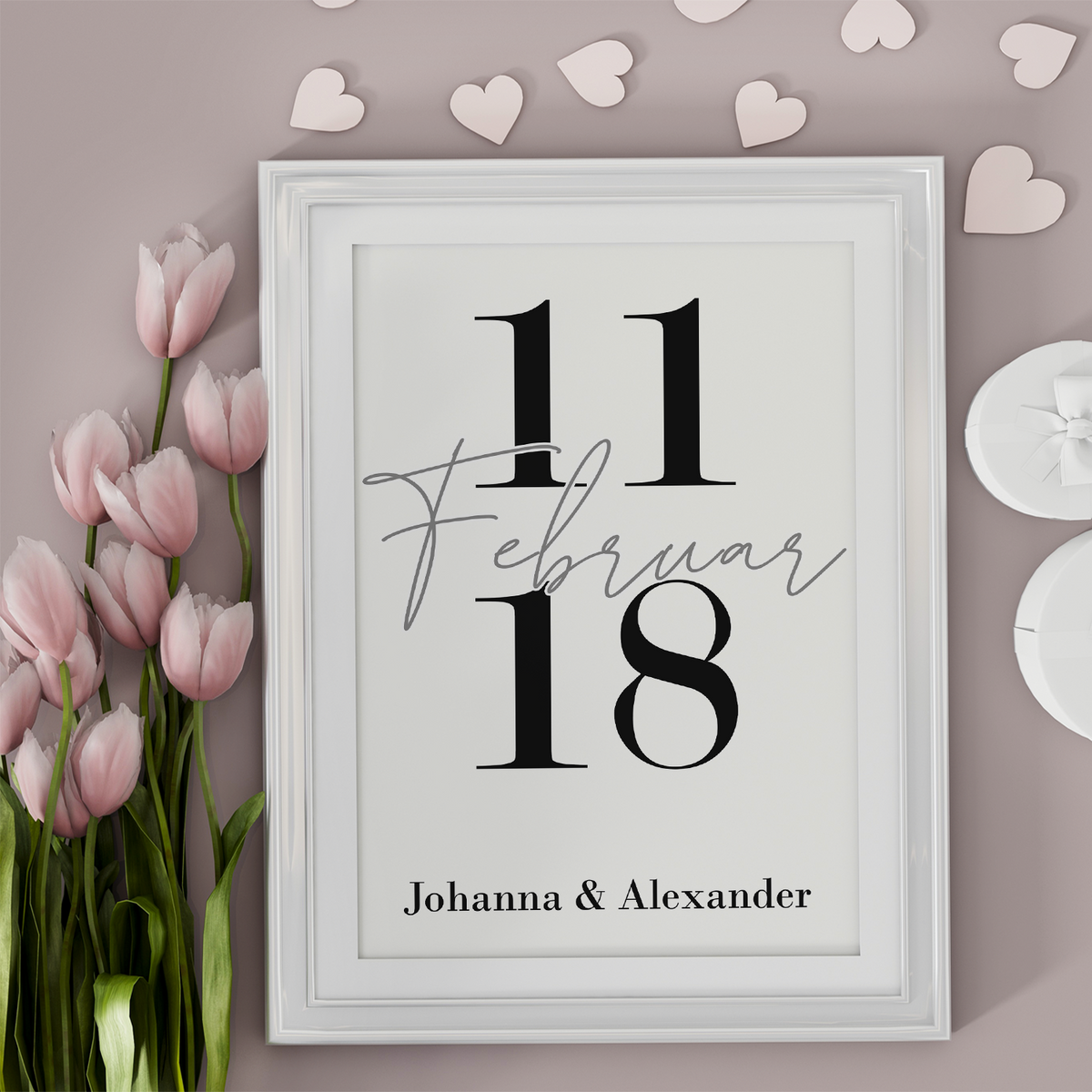 Jahrestag Poster Personalisiert Datum Namen Partner Geschenk zur Hochzeit Paare Verlobte