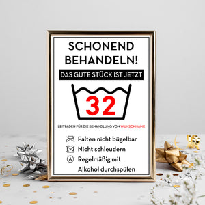 Personalisiertes Geschenk zum 32. Geburtstag Frau Mann Wäsche Lustige Geschenkidee 32 Jahre Geburtstagskarte Witzige Party Deko