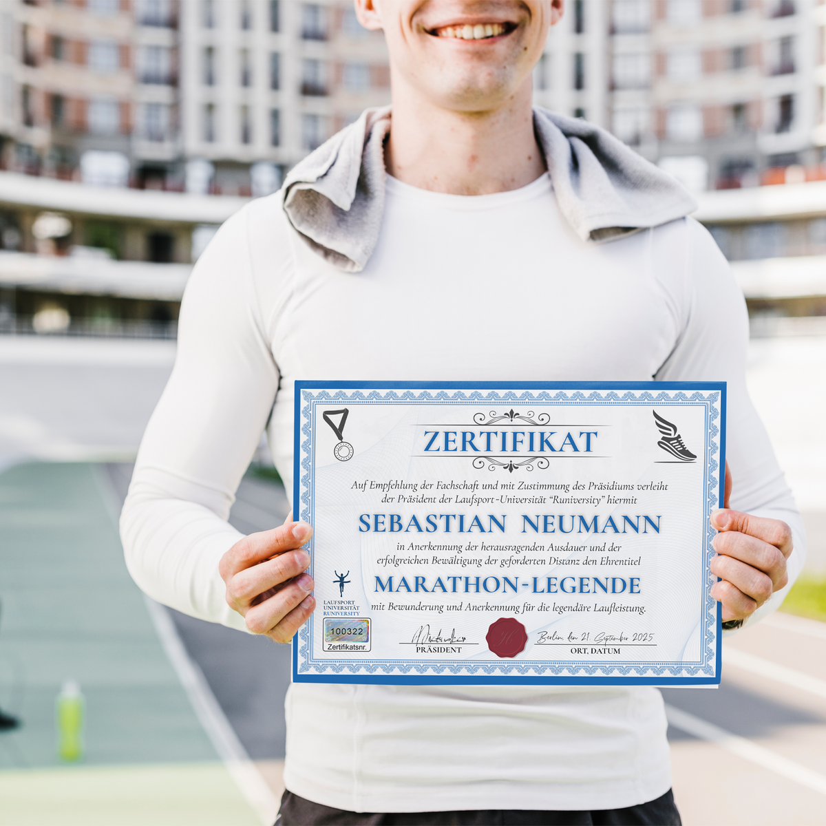Personalisierte Marathon Urkunde Lustiges Geschenk für Marathonläufer, Jogger Sportler Läufer Zertifikat Witzig Joggen Running